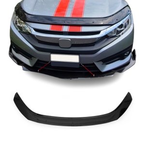 Honda Civic X Hood Deflector - Omac - Acrylic Black - 2016-2021